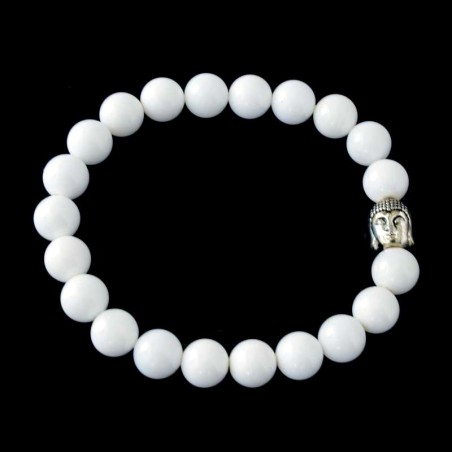 Bracelet en pierre agate blanche