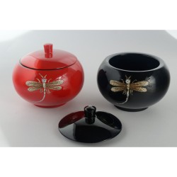 Pot laqué vietnamien libellule