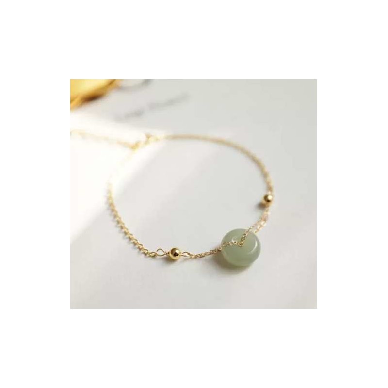 bracelet jade chaine dorée