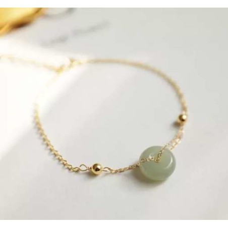 bracelet jade chaine dorée